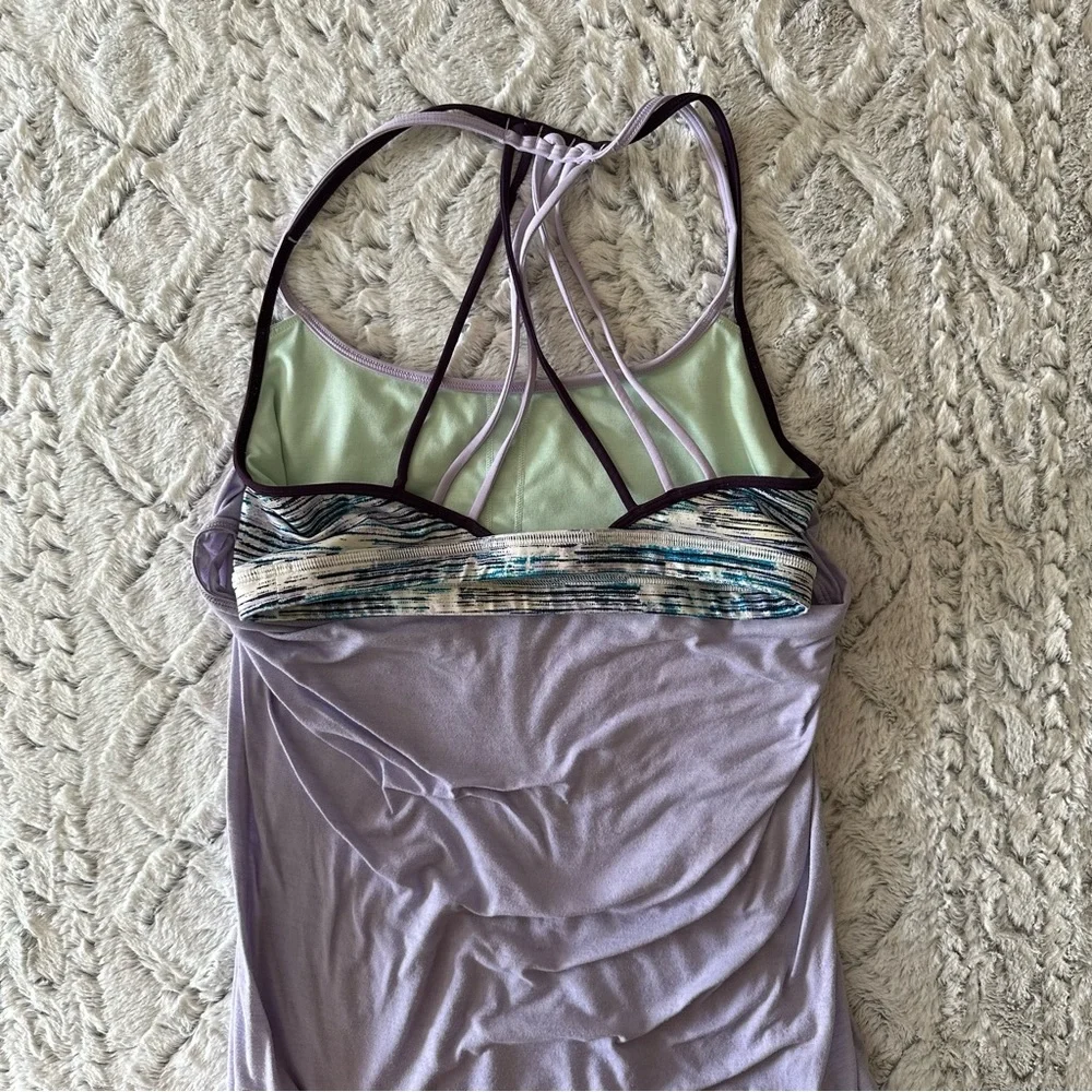 Lululemon Lighten Up Tank Heathered Lilac Blurry Belle Multi Deep Zinfandel sz 8 - Picture 14 of 15